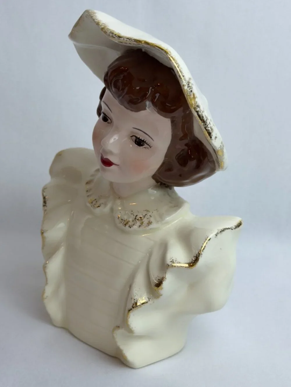 Florence Ceramics 1950s Head Vase Vintage Figurine Fern California USA  7